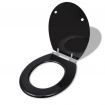 Toilet Seats with Soft Close Lids 2 pcs MDF Black