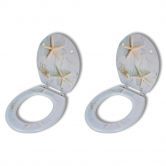 Toilet Seats with Hard Close Lids 2 pcs MDF Sea Star