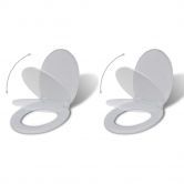 Toilet Seats with Soft Close Lids 2 pcs Plastic White