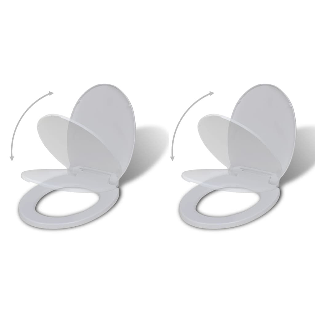 Toilet Seats with Soft Close Lids 2 pcs Plastic White