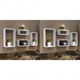 Wall Cube Shelves 8 pcs White