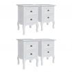 Nightstands 4 pcs with 2 Drawers MDF White