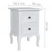 Nightstands 4 pcs with 2 Drawers MDF White