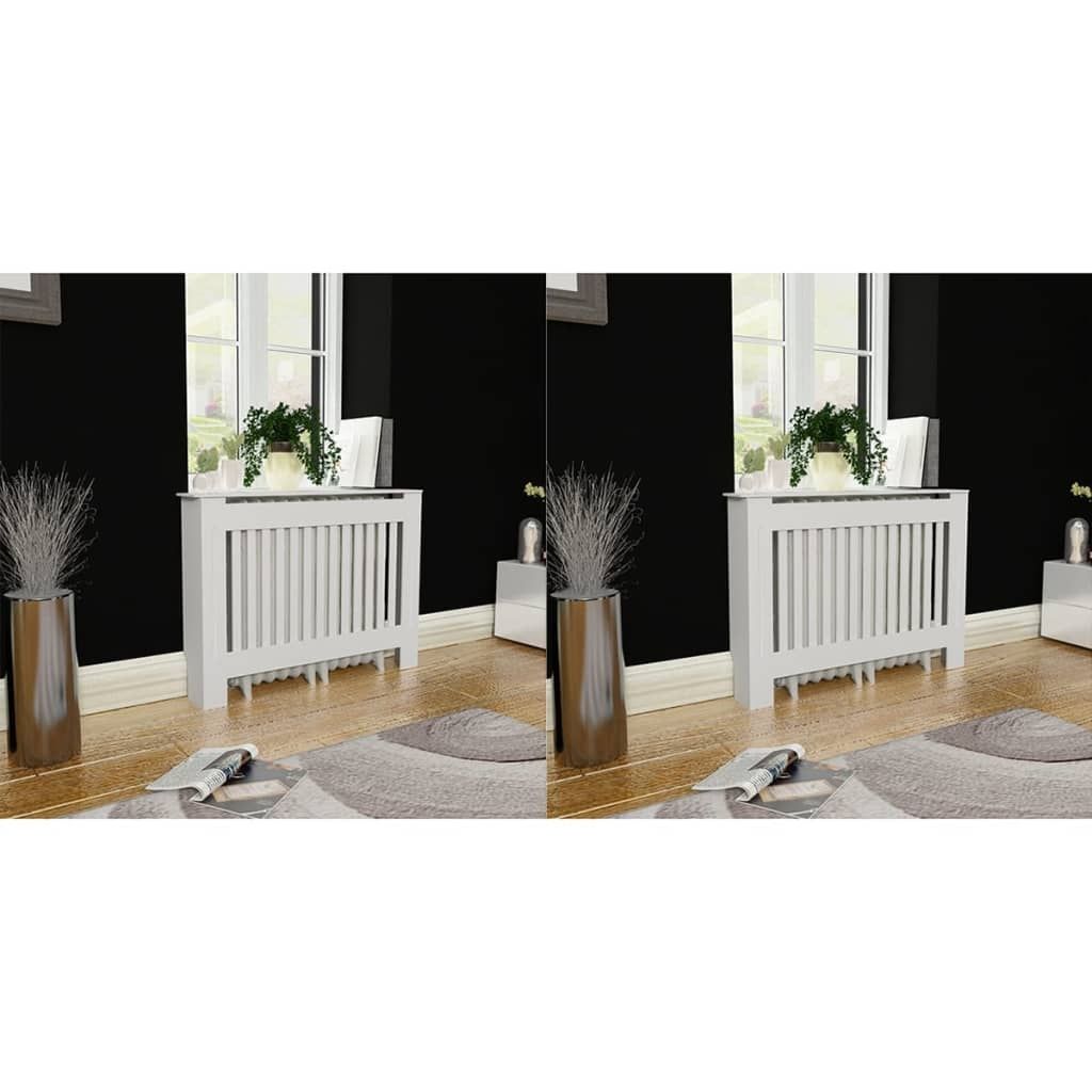 Radiator Covers 2 pcs White MDF 112 cm