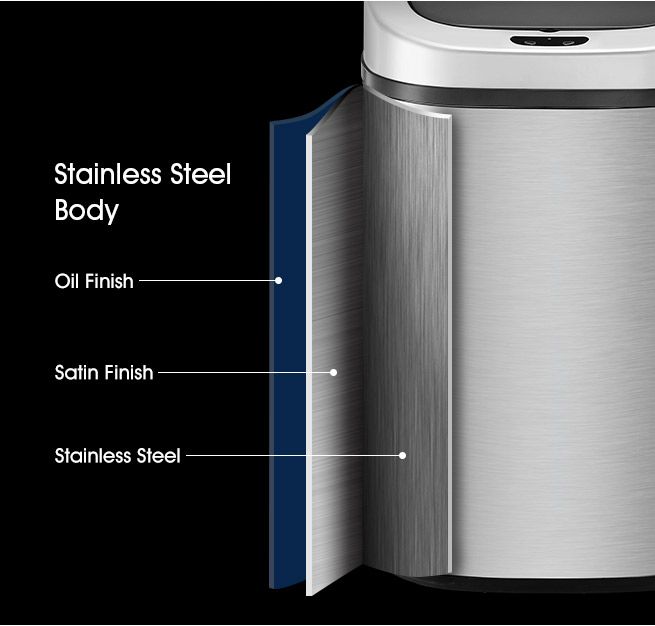 Dual Compartment Rubbish Bin 80L Stainless Steel Touchless Kitchen Waste Trash Can