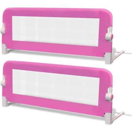 Toddler Safety Bed Rail 2 pcs Pink 102x42 cm