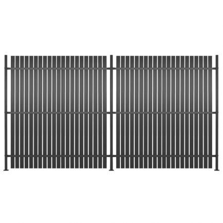 Fence Panel 2 pcs Aluminium 360x180 cm Anthracite