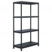 Storage Shelf Racks 5 pcs Black 60x30x138 cm Plastic