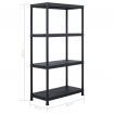 Storage Shelf Racks 5 pcs Black 60x30x138 cm Plastic