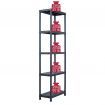 Storage Shelf Racks 2 pcs Black 125 kg 60x30x180 cm Plastic