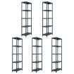 Storage Shelf Racks 5 pcs Black 125 kg 60x30x180 cm Plastic