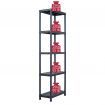 Storage Shelf Racks 5 pcs Black 125 kg 60x30x180 cm Plastic