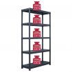 Storage Shelf Racks 2 pcs Black 500 kg 100x40x180 cm Plastic