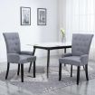 Dining Chair with Armrests 2 pcs Light Grey Fabric