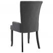 Dining Chair with Armrests 2 pcs Dark Grey Fabric