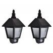 Solar Wall Lamps 2 pcs with Motion Sensor Black