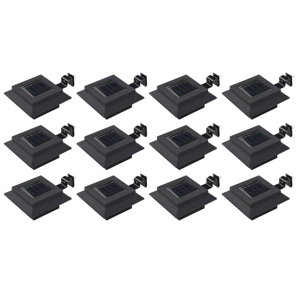 Outdoor Solar Lamps 12 pcs LED Square 12 cm Black