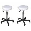 Office Stools 2 pcs White 35.5x98 cm Faux Leather