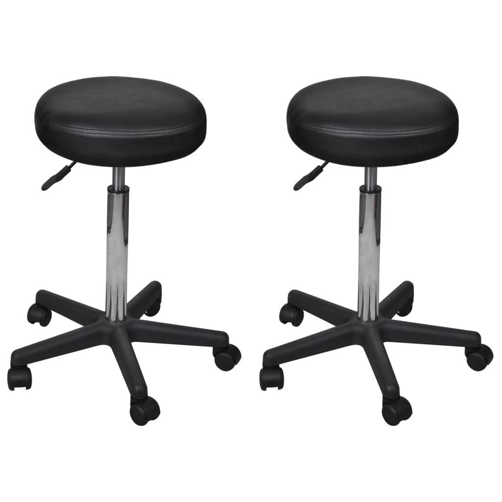 Office Stools 2 pcs Black 35.5x98 cm Faux Leather