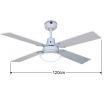 Heller Sienna 1200mm Reversible 4 Blade Ceiling Fan with Oyster Light & Remote - White & Cherrywood