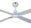 Heller Sienna 1200mm Reversible 4 Blade Ceiling Fan with Oyster Light & Remote - White & Cherrywood