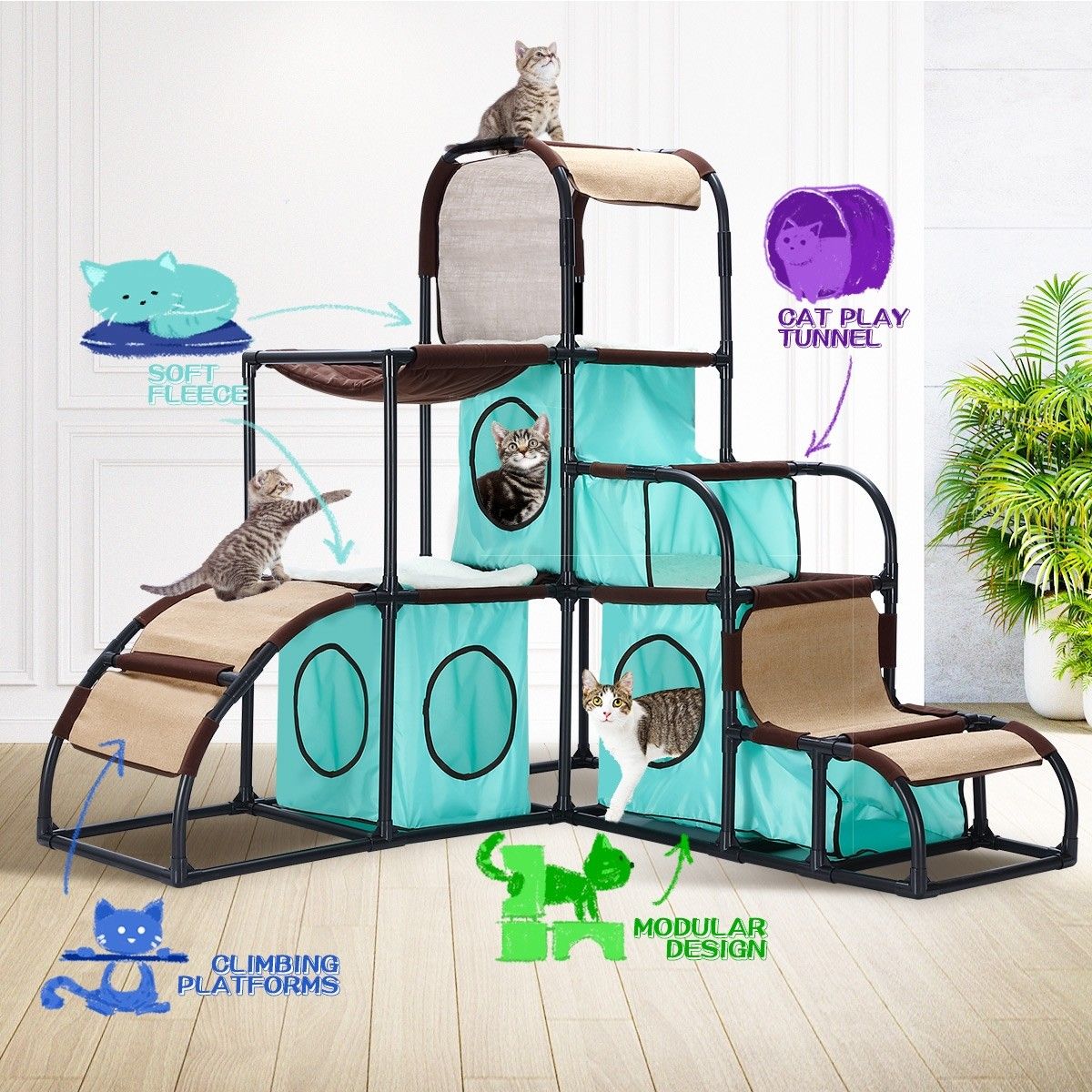 Petscene Cat Furniture Cat Tree Cat Climbing Tower Kit