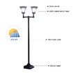 Deluxe Outdoor Solar Lights Garden Lamp Post with Double Lamp 