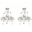 Crystal Pendant Ceiling Lamp Chandeliers 2 pcs Elegant White