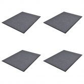 PVC Door Mats 4 pcs Grey 90x60 cm