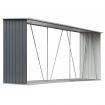 Garden Log Storage Shed Galvanised Steel 330x84x152 cm Grey