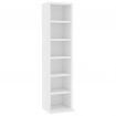 CD Cabinet White 21x16x88 cm Chipboard