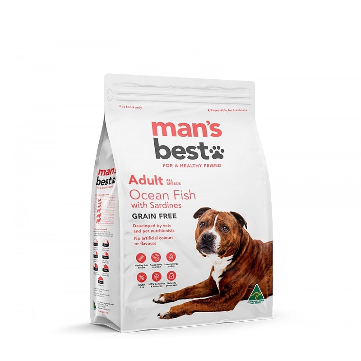 Grain Free Dry Dog Food Mans Best Adult Ocean Fish 12Kg