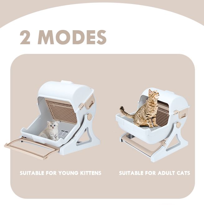 Petscene Cat Litter Box Pet Semi Automatic Cat Toilet Cat Furniture