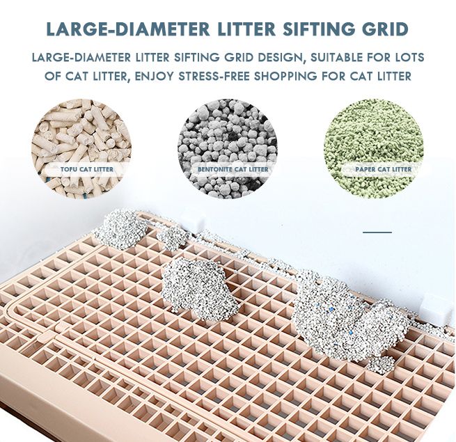 Petscene Cat Litter Box Pet Semi Automatic Cat Toilet Cat Furniture