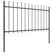 Garden Fence with Spear Top Steel 1.7x1 m Black