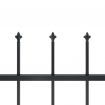 Garden Fence with Spear Top Steel 1.7x1 m Black