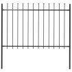 Garden Fence with Spear Top Steel 1.7x1.2 m Black