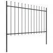 Garden Fence with Spear Top Steel 1.7x1.2 m Black