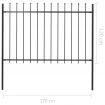 Garden Fence with Spear Top Steel 1.7x1.2 m Black