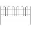 Garden Fence with Hoop Top Steel 1.7x0.6 m Black