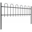 Garden Fence with Hoop Top Steel 1.7x0.6 m Black