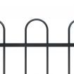 Garden Fence with Hoop Top Steel 1.7x0.6 m Black