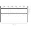 Garden Fence with Hoop Top Steel 1.7x0.6 m Black