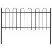 Garden Fence with Hoop Top Steel 1.7x0.8 m Black