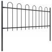 Garden Fence with Hoop Top Steel 1.7x0.8 m Black