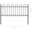 Garden Fence with Hoop Top Steel 1.7x0.8 m Black