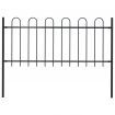 Garden Fence with Hoop Top Steel 1.7x1 m Black