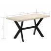 Dining Table 140x70x75 cm Solid Bleached Mango Wood