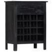 Wine Rack Black 56x35x75 cm Solid Mango Wood