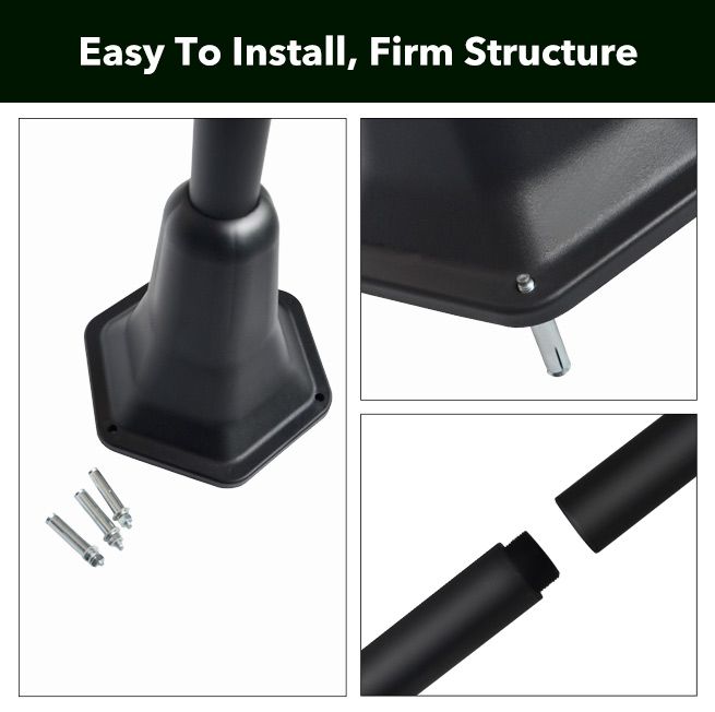 Solar Powered Garden Lamp Post Waterproof Outdoor Yard Standing Light